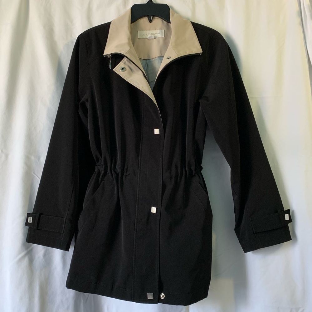 Liz Claiborne Small Black Trench Coat